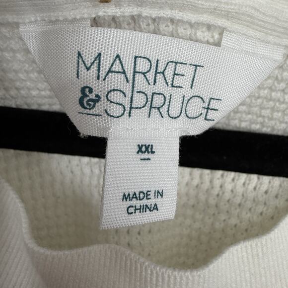 Market & Spruce Summer Sweater Women size XXL White Blue Striped Pullover - Picture 9 of 9